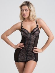 Lovehoney Entice Me Black Lace Dress (Black Large), Schwarz - Large - Amorana