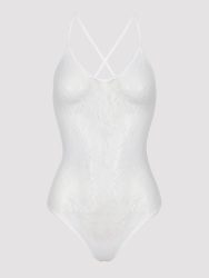 Lovehoney Plus Size White Crotchless Lace Spaghetti Strap Body (White One Size Queen), Weiss - Plus Size - Amorana