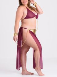 Lovehoney Fantasy Plus Size Desert Princess Costume (Purple One Size Queen), Plus Size - Amorana