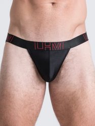 LHM Black Shiny Microfibre Jockstrap (Black L / XL), Schwarz - L / XL - Amorana