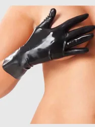 Rimba Latex Sexy Gloves[Black-L], L - Amorana