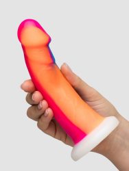 Vixen Mustang VixSkin Bright Realistic Suction Cup Dildo 6.5 Inch, Rainbow - Amorana