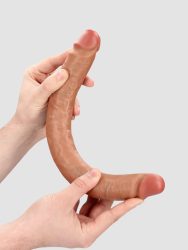 Real Rock Slim Double Ended Dong 14 / 35,6 cm - Tan, Flesh Braun - Amorana