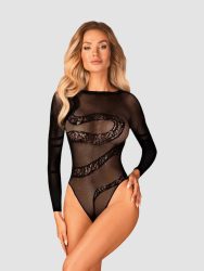 Open bodysuit B137 black - Black - XL/2XL, XL/XXL - Amorana