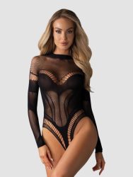 Open bodysuit B135 black - Black - S/M/L, S/M/L - Amorana