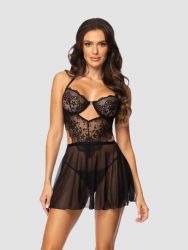 Beauty-Night Dark Mirage Chemise & Thong Black L/XL, L/XL - Amorana