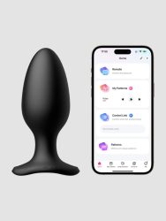 Lovense Hush 2 Large App Controlled Rechargeable Vibrating Butt Plug 5 Inch (Black), L - Amorana