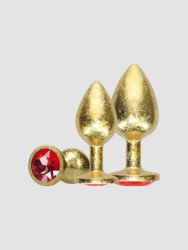 Ouch! Luxury Gold Jewelled Butt Plug Set (3 piece)