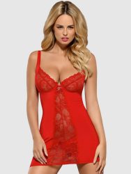 Obsessive Heartina Negligee & Thong[Red-L/XL], L/XL - Amorana