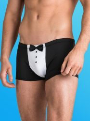 LHM Tuxedo Boxer Shorts (Black L / XL), Schwarz - L / XL - Amorana