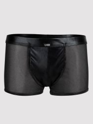 LHM Boxershorts in Lackoptik mit Netz, Schwarz - L / XL - Amorana