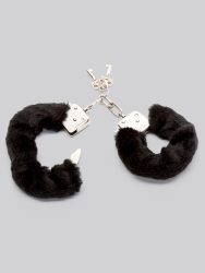 Lovehoney Black Furry Handcuffs, Schwarz - Amorana