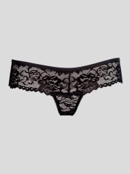 Lovehoney Flirty Black Lace Thong (Black S / M), Schwarz - S / M - Amorana