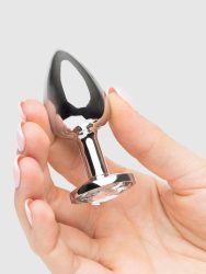 Lovehoney Jewelled Aluminium Butt Plug 2.5 Inch Clear, Silber - Amorana