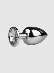 EasyToys Crystal Plug Anal Plug[Stainless steel-Medium], Medium - Amorana