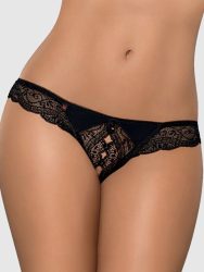 Obsessive Miamor Thong Crotchless[Black-XXL], XXL - Amorana