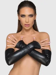 Noir-Handmade Rebellious F213 Sexy Gloves[Black-XL], XL - Amorana