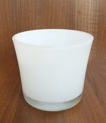 Glas-Übertopf ø 14 cm ´weiß´ (1 Stück)
