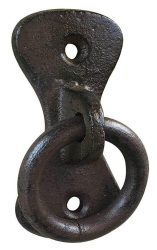 Anbindering Mauerring Befestigungsring Wandring Gusseisen Antik-Stil Braun
