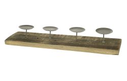 Kerzentablett Holz Vintage Rechteckig Adventstablett Natur Adventskranz Landhaus
