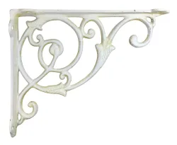 Regalträger Shabby Chic Weiß Regalhalterung Gusseisen Antik-Stil 18x22cm