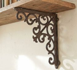 Regalhalterung Antik-Stil Gusseisen Groß Regalwinkel Regalträger Braun 23x23 cm