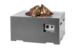 Happy Cocooning Feuertisch rechteckig grau 800 x 600 x 400 mm