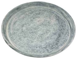Tablett Rund Zink Vintage-Stil Zinktablett Dekotablett Zinkteller Landhaus 50 cm