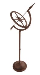 Wunderschöne Stand-Sonnenuhr Eisen Rostbraun 93 cm