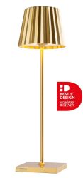 Sompex TROLL 2.0 Tischleuchte Gold Aluminium mit Akku dimmbar Outdoor 38 cm