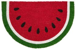 Fußmatte Kokos Fussmatte Fußabtreter Eingang Halbrund 60 x 40 cm Motiv Wassermelone