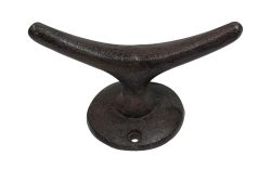 Belegklampe Festmacher Klampe Nostalgie Gusseisen Antik-Braun 12cm