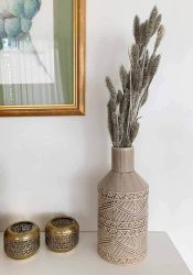 Trockenblumenstrauß Silber Hirse Setaria getrocknet Bund mit Stiel Weihnachten