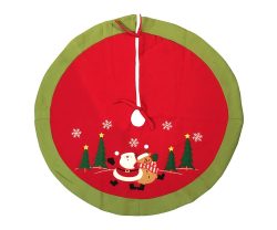 Weihnachtsbaumdecke Weihnachtsmann Rentier Rot Grün Christbaumdecke Rund 90cm
