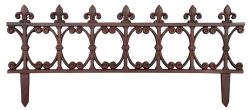 Beetzaun Beeteinfassung Gusseisen Antik-Braun 82x36cm Beetumrandung Ziergitter