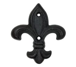 Lilie Deko Gusseisen Französische Fleur-de-Lys für Wand Antik-Stil Schwarz