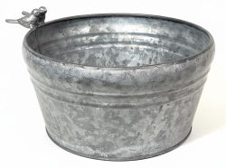 Blumentopf Rund Vögel Zink Vintage Stil Pflanztopf Übertopf Metall 20,5 cm