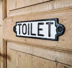 Türschild TOILET Gusseisen WC-Schild Toilettenschild Vintage Antik-Stil