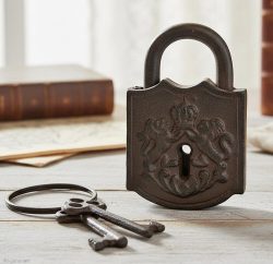 Deko Vorhängeschloss Nostalgie Schloss mit 2 Schlüssel Gusseisen Antik-Stil