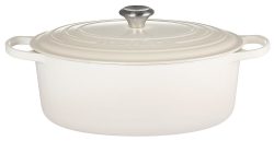 Le Creuset Bräter Signature Oval Gusseisen Meringue 33cm
