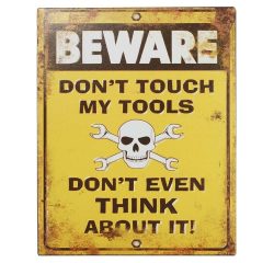 Blechschild DON'T TOUCH MY TOOLS Retro Vintage Dekoschild 25 x 20 cm