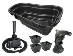 Ubbink TEICH-SET 750 Teichbecken 750L + Pumpe Schlauch Wasserspeier Pflanzkörbe