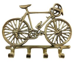 Wandgarderobe Rennrad Garderobe Fahrrad Messing Antik-Stil