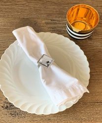 Serviettenringe 4 Stück Diamant Eckig Serviettenhalter Party Hochzeit Bankett Edel