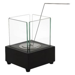 Esschert Design Tischkamin Bio-Ethanol Tischfeuer quadratisch Anthrazit 16cm
