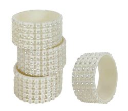 Serviettenringe Weiß Schmuck 4 Stück Serviettenhalter Diamant Tischdeko Hochzeit