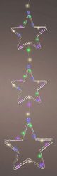 LED Sterne Bunt Fensterdeko Innen und Außen Weihnachtsdeko Batterie Timer 63 cm