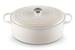 Le Creuset Bräter Signature Oval Gusseisen Meringue 31cm