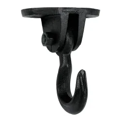 Deckenhaken schwingend Rustikal Wandhaken Gusseisen Schwarz Vintage-Stil 15cm
