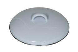 Riess Deckel Emaille Pastell Blau mit Chromrand 18cm